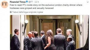 All’asta di beneficenza il party delle molestie All’asta di beneficenza il party delle molestie