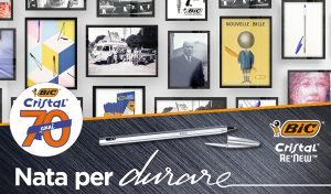 Bic Cristal Re’New, la penna più venduta al mondo, compie 70 anni