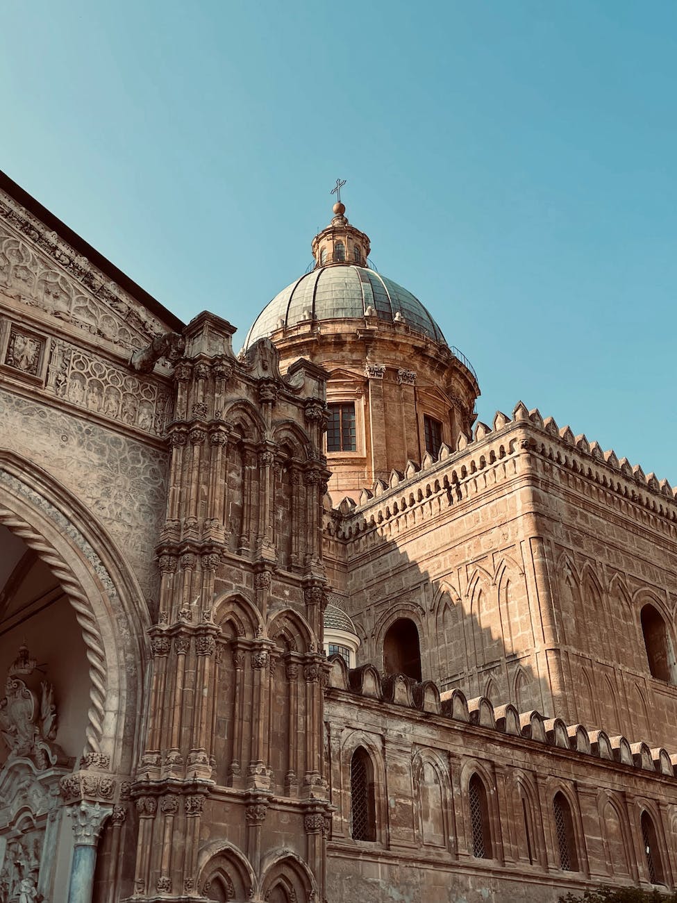 dome roof of the palermo cathedral in italy